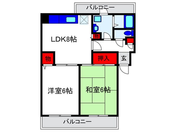 アヴィタション岡町の物件間取画像